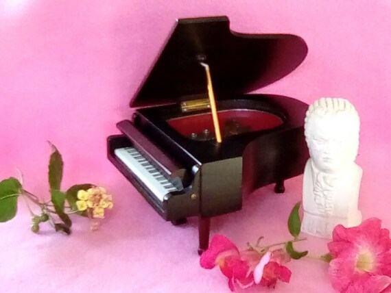 Piano Music Box Black Baby Grand Piano Etsy
