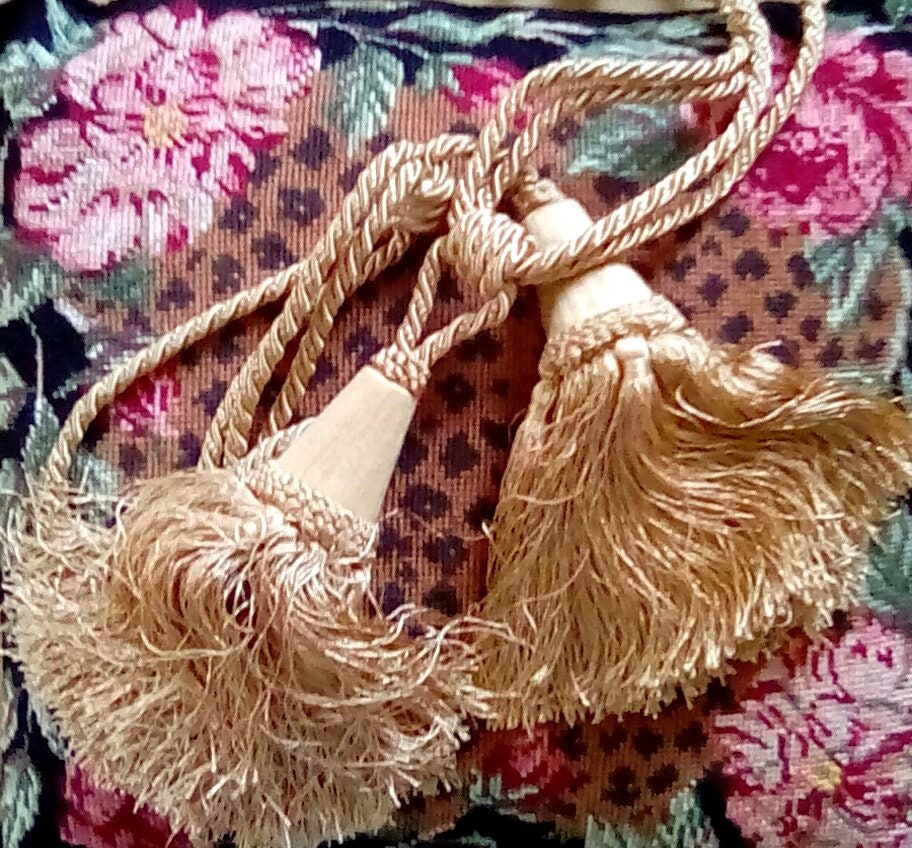 Two Large Gold Tassels/tasseled Curtain Tie Backs/drapery Etsy