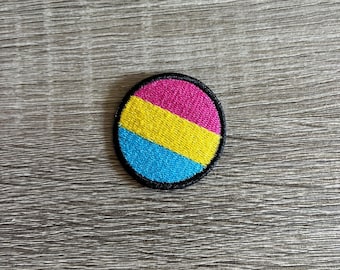 Pansexual embroidered patch, pansexual badge, pansexual patch, gift under 10, gift for him, gift for her, LGBTQ patch, love is love bisexual