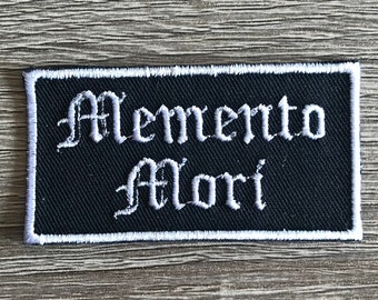 Memento mori patch, death patch, remembrance patch, emo patch, embroidered punk patch, goth patch, dark beauty patch, haunted cottagecore