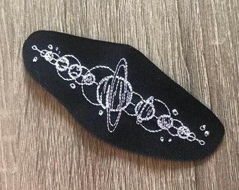 Galaxy patch, celestial patch, planets patch, embroidered constellation patch, full moon patch, gift under 10, gift for her, vintage moon