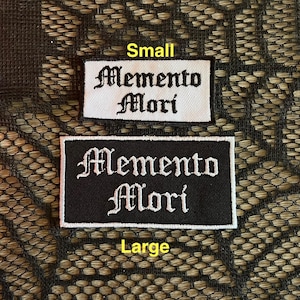 Memento mori patch, death patch, remembrance patch, emo patch, embroidered punk patch, goth patch, dark beauty patch, haunted cottagecore