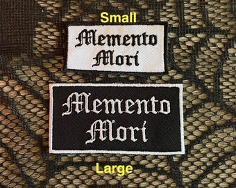 Memento mori patch, death patch, remembrance patch, emo patch, embroidered punk patch, goth patch, dark beauty patch, haunted cottagecore