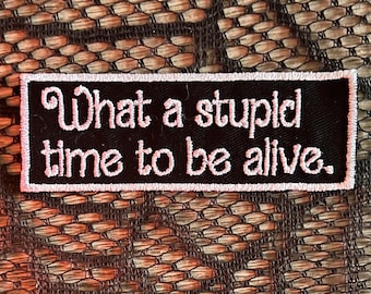 What a stupid time to be alive patch, funny patch, feminism patch, sarcastic patch, equality patch, pride patch, gift for her, punk patch
