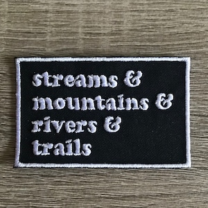streams & mountains patch, hiking patch, trail patch, nature patch, gift for him, gift for her, gift under 10, camping patch, outdoors patch