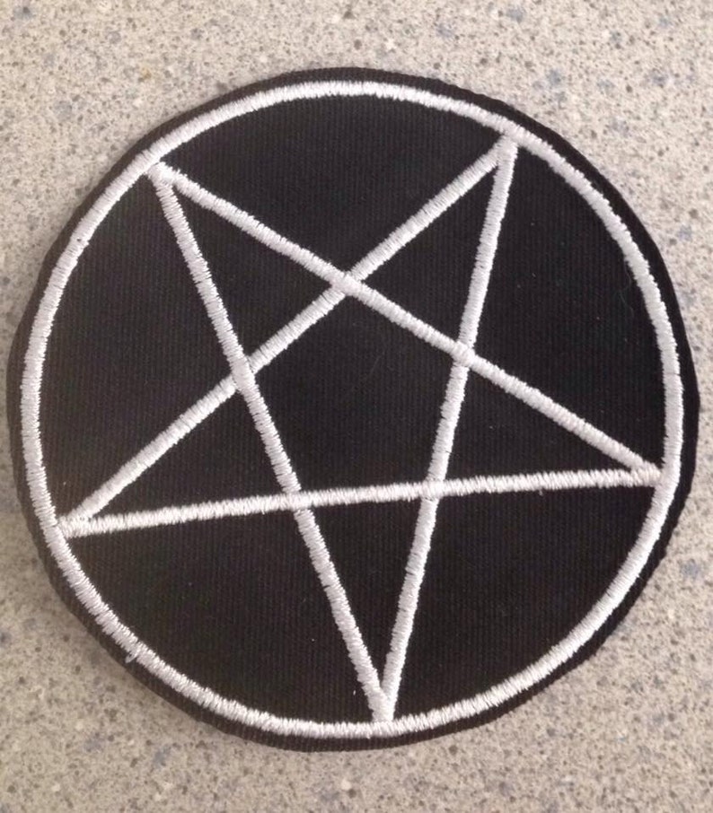 Pentagram patch inverted pentagram witchcraft occult patch wiccan witchy patch wicca punk patch pentacle patch gothic patch