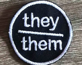 They them pronoun patches, pronoun badges, personal pronouns, gift for her, gift for him, gift under 10, transgender, nonbinary, queer