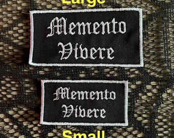 Memento vivere patch, remember to live, don't give up patch, keep swimming, gratitude patch, inspirational patch