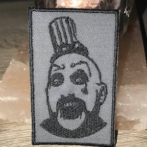 Captain Spaulding patch, House of 1000 corpses, Devil&#39;s Rejects, Sid Haig, Rob Zombie, Horror patch scary clown gift for him gift under 10,