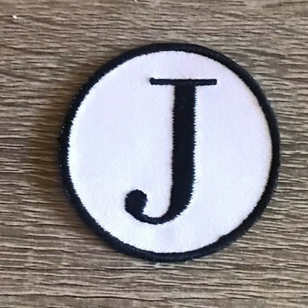 FREE SHIPPING Custom monogram initial patch, iron on or sew on initial patch, 2" Round Patch, for jackets, bags, backpacks, vests, hat patch