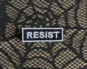 Resist embroidered patch, solidarity patch, activism activist patch, gift for him, gift for her, gift under 10