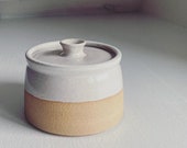 Salt Jar - wheel thrown stoneware, sea salt glaze, lidded jar