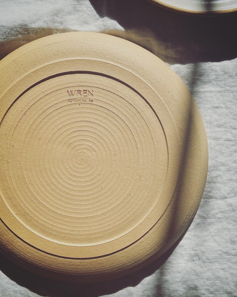 Dinner Plate Wheel Thrown Stoneware Salt Glaze Etsy