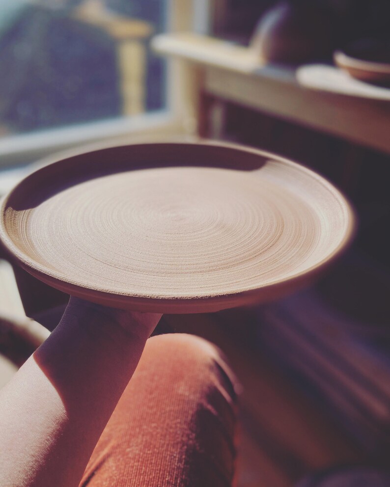 Dinner Plate Wheel Thrown Stoneware Salt Glaze Etsy