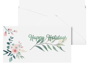 Happy Holidays Envelopes – Money, Check and Currency Holder, Cash, Coins, Gift Cards – Christmas and New Year | 3-5/8 x 6-1/2" | 25 per Pack