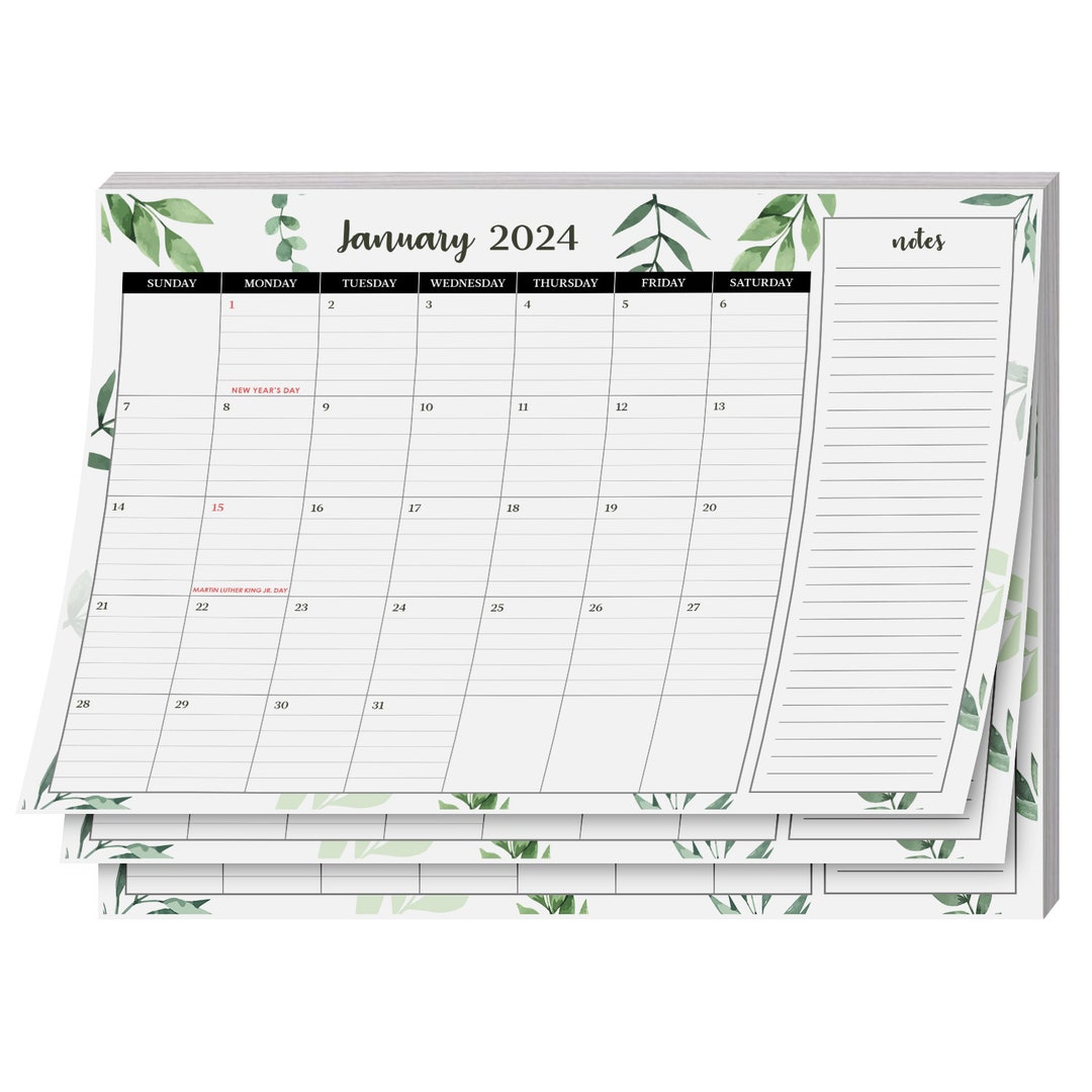 2024 Year Desk Calendar 11 X 8.5 Desktop / Wall Planner Tearoff Pad for Easy Planning Has A