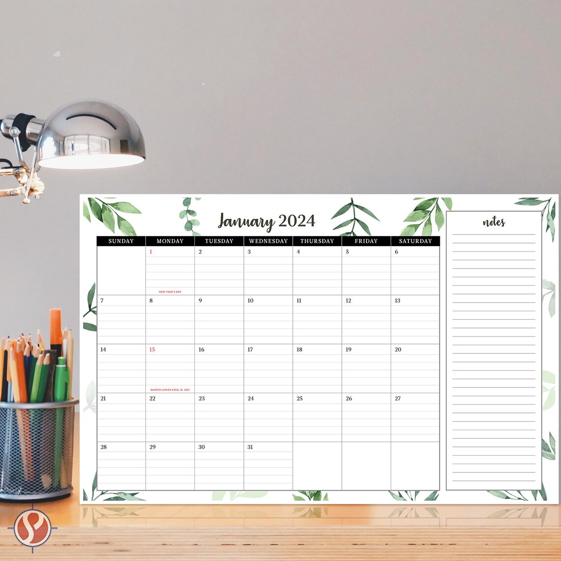 2024 Year Desk Calendar 17 X 11 Desktop / Wall Planner Tear-off Pad for ...