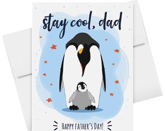 Stay Cool, Dad! Happy Father's Day – Appreciation and Thank You Greeting Cards and Envelopes for Dad, Stepdad | 4.25 x 5.5 | 10 per Pack