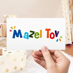 Mazel Tov Envelopes, Money, Check, Currency Holder, Jewish Greeting Envelopes for Bar or Bat Mitzvah Celebration 3-5/8 x 6-1/2 25 Pack immagine 3