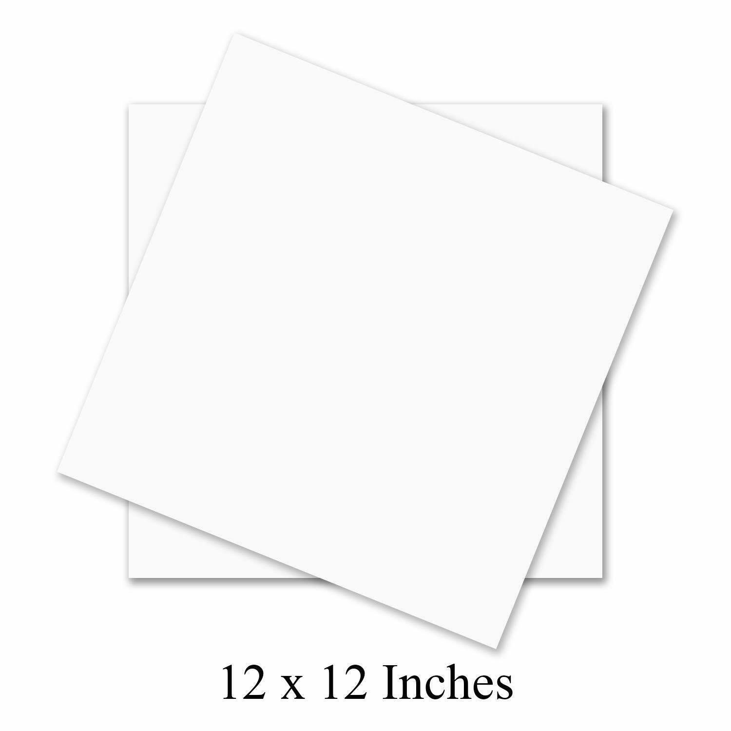12 x 12 Square Cardstock | 80lb Cover White Thick Card Stock Paper -  Smooth Finish | For Scrapbooking, Arts and Crafts, Wedding Invitations