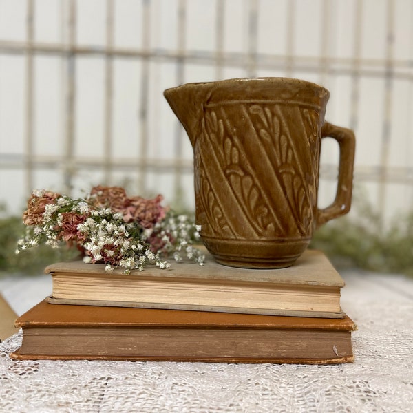Vintage USA pottery/ brown pitcher / MyCoy stoneware milk pitcher/ vase/ jug
