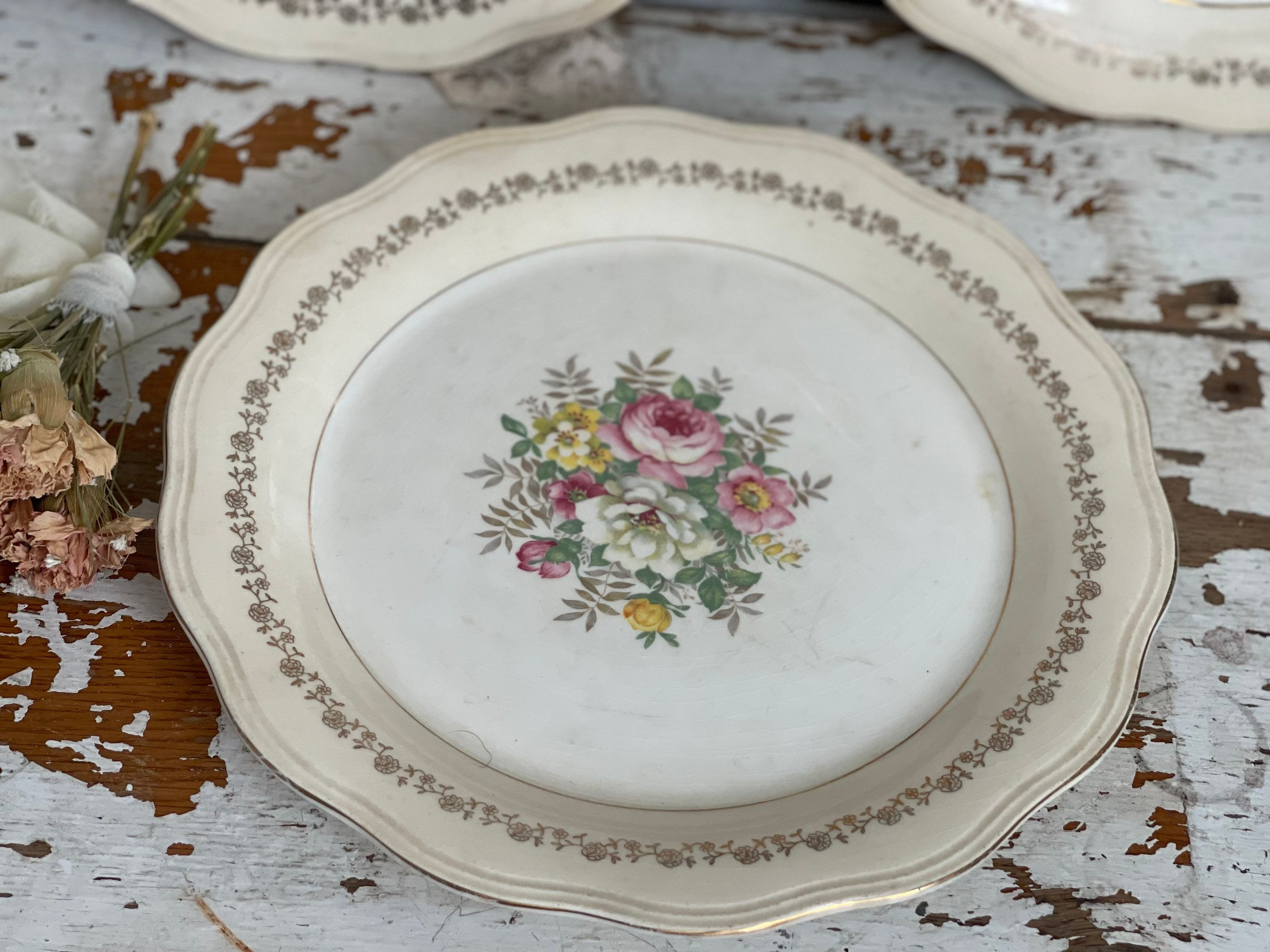 french-saxon-china-22-karat-gold-roses-vintage-china-etsy