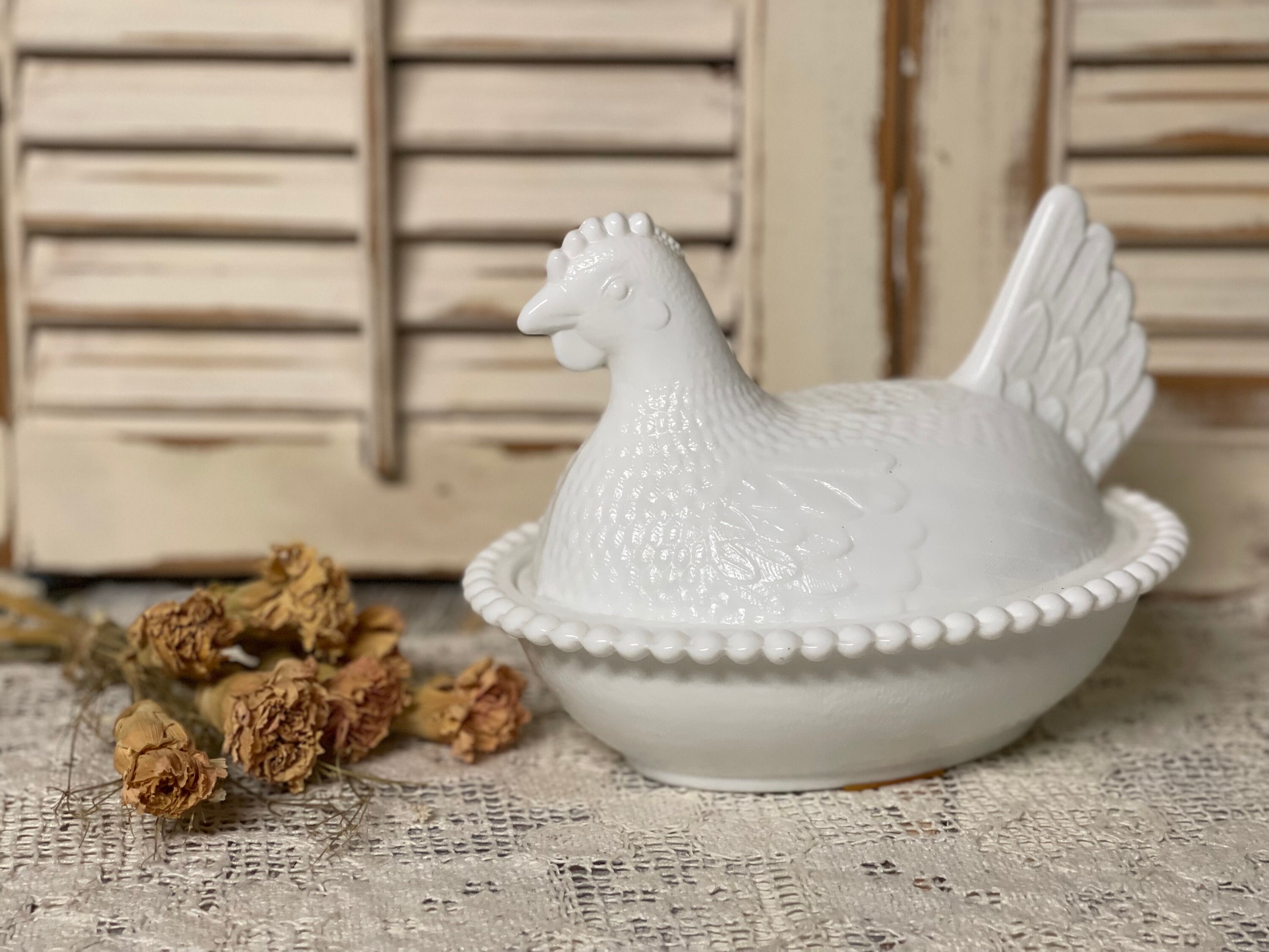 Chicken Glass Candy Holder Hen (JEF) Chicken Glass Candy Holder Hen (JEF)