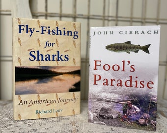 Fly Fishing Book/ Fishing Books/ Fishing/ Reading/ Trout/ Fishing for  Sharks/ Fools Paradise/ Books for Men/ Man Cave / Cabin Decor 