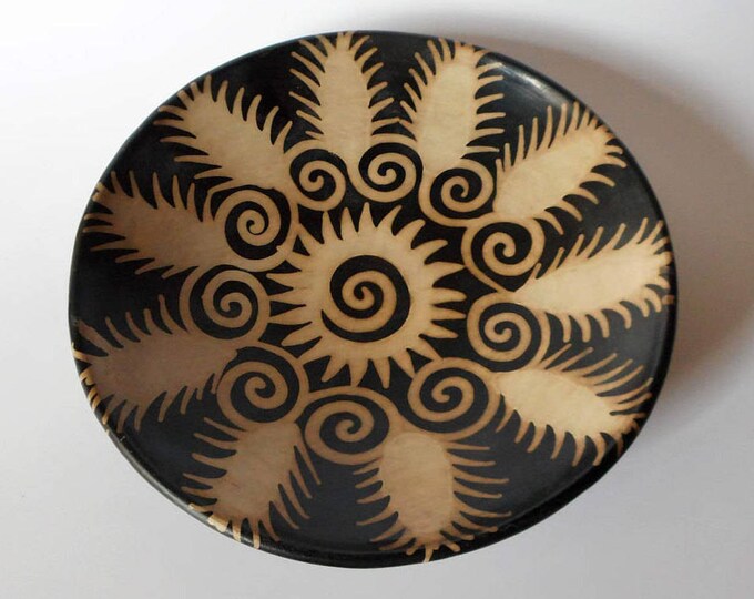 Lenca Handmade Pottery Plate Indigenous Art Black Pottery Etsy