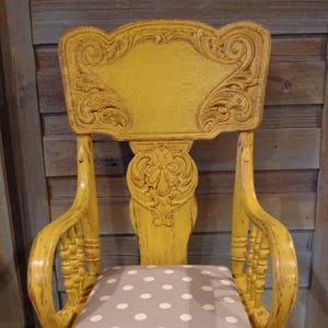 Vintage Highchair ~ Local Pickup Only Not Free Shipping ~ Yellow Highchair ~ Antique Highchair ~ First Birthday Highchair ~ Wood Highchair