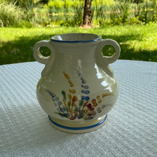 Vintage Roseville Pottery ~ Roseville Vase ~ Old Colony Roseville  ~ R.R.R.+CO. ~ Roseville Ohio Stoneware ~ Hand Painted Floral Vase