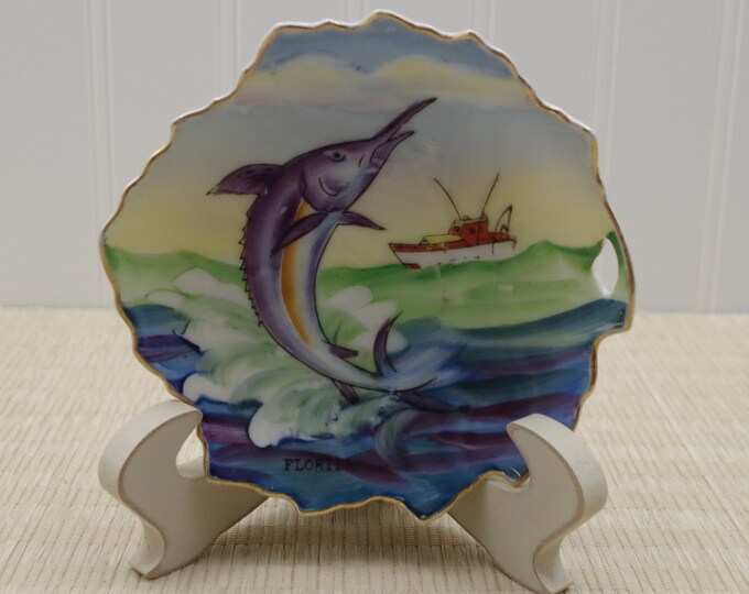 Swordfish Vintage Swordfish Plate Souvenir Florida Plate Etsy