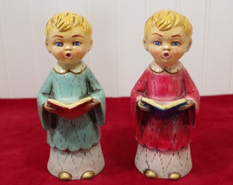 Vintage Choir Boys ~ Chalkware Choir Boy ~ Christmas Choir Boy Figurines ~ Vintage Christmas Decorations ~ Christmas Mantel Decorations