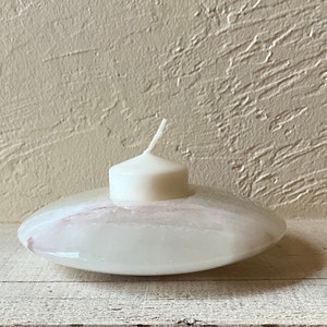 Vintage Marble Disk Shape Tea Light Holder ~ Round Marble Votive Candle Holder ~ Stone Candle Holder ~ Stone Tea Light  Marble Candle Holder