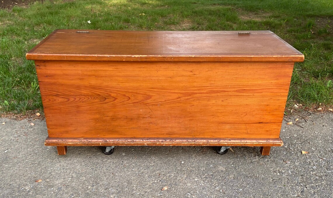 Vintage Pine Blanket Chest Wooden Blanket Chest Local Etsy