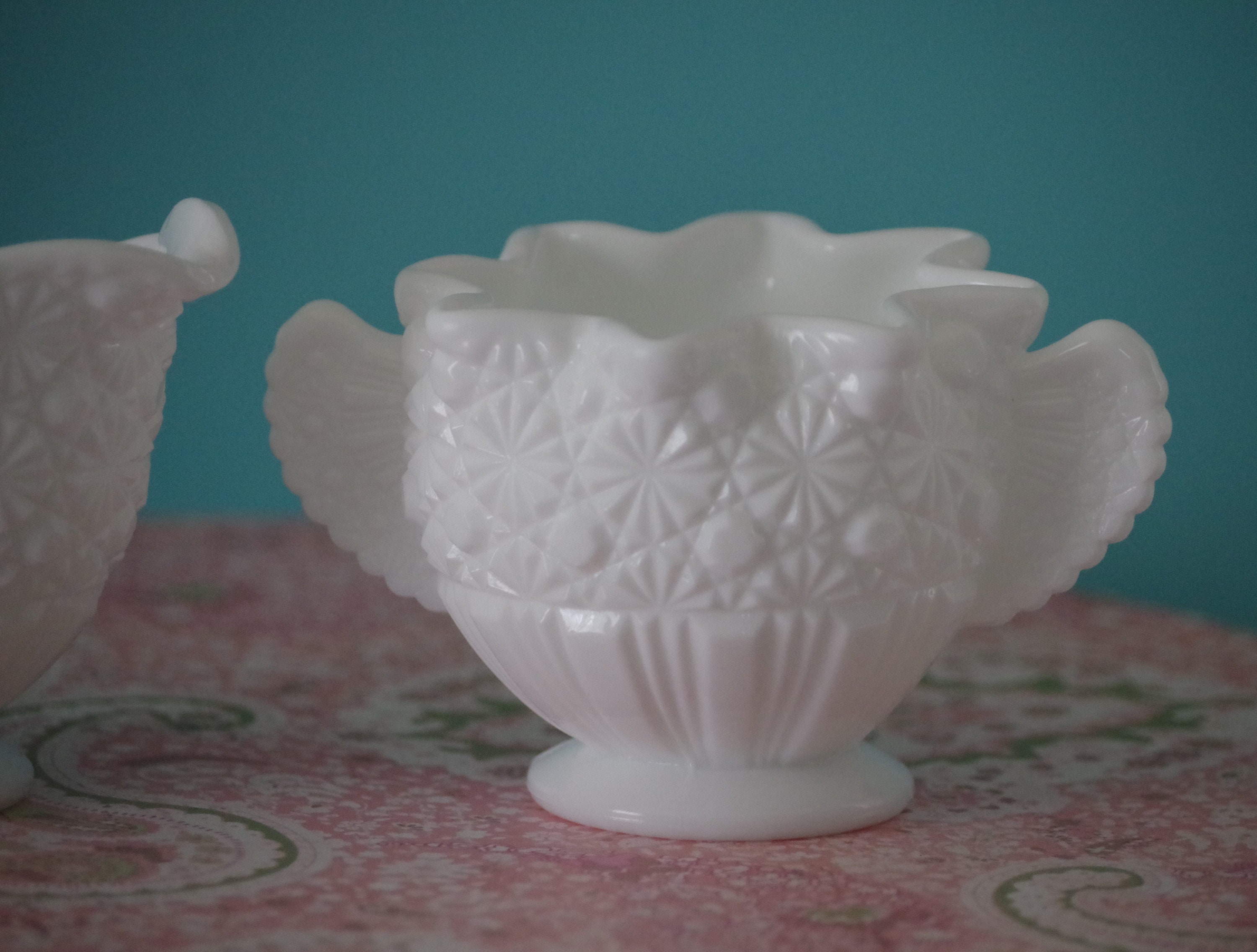 Vintage Creamer & Sugar Fenton Glass Fenton Creamer And Etsy
