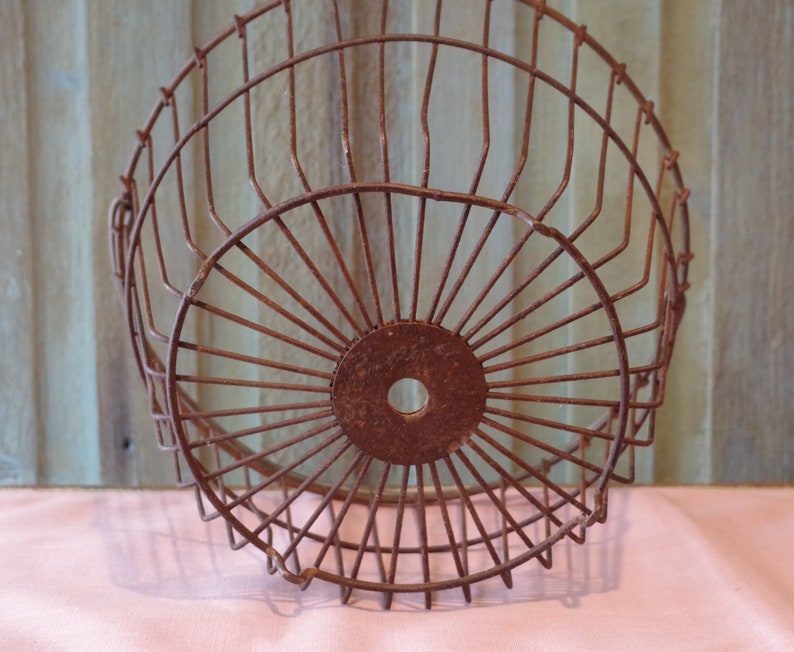 Apple Basket Vintage Metal Gathering Basket Egg Basket Etsy