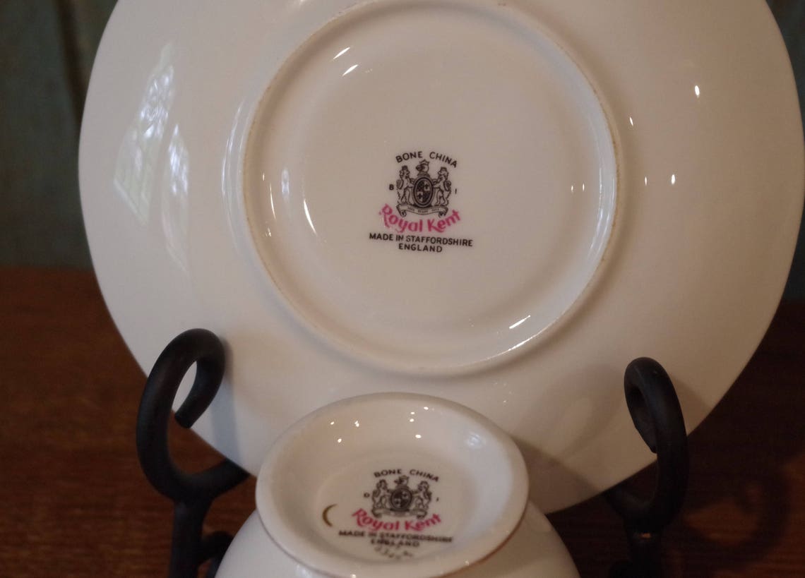 Tea Cup & Saucers Vintage Royal Kent Tea Cup Saucer Made in Etsy
