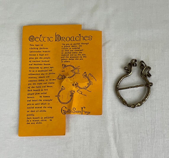 Vintage Celtic Broach ~ Solid Bronze Celtic Swan … - image 8