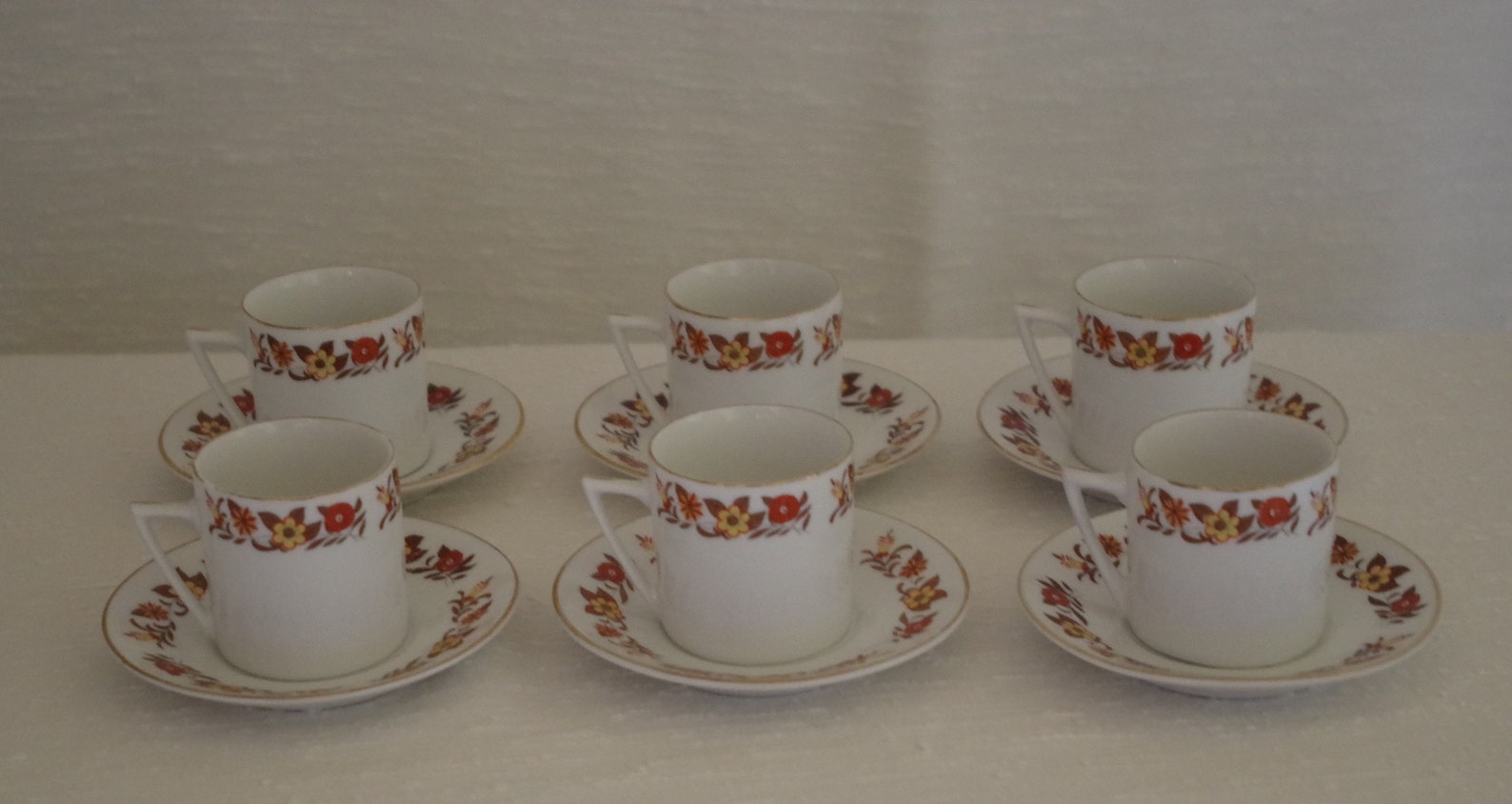 Vintage Tea Cups Made in China Set of 6 Porcelain Tea Etsy