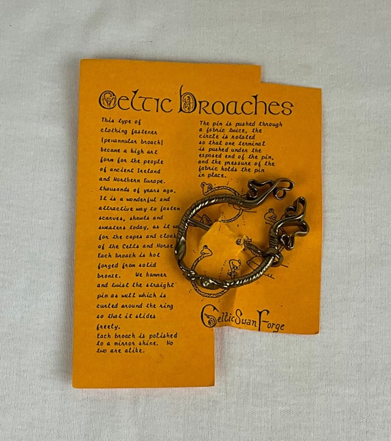 Vintage Celtic Broach ~ Solid Bronze Celtic Swan … - image 2