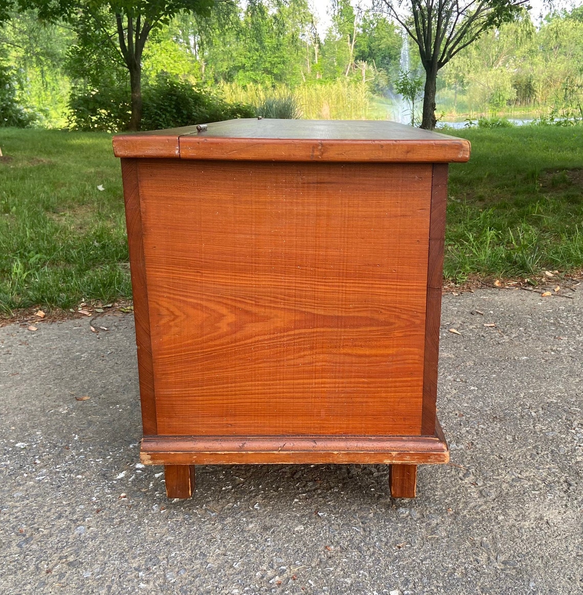 Vintage Pine Blanket Chest Wooden Blanket Chest Local Etsy