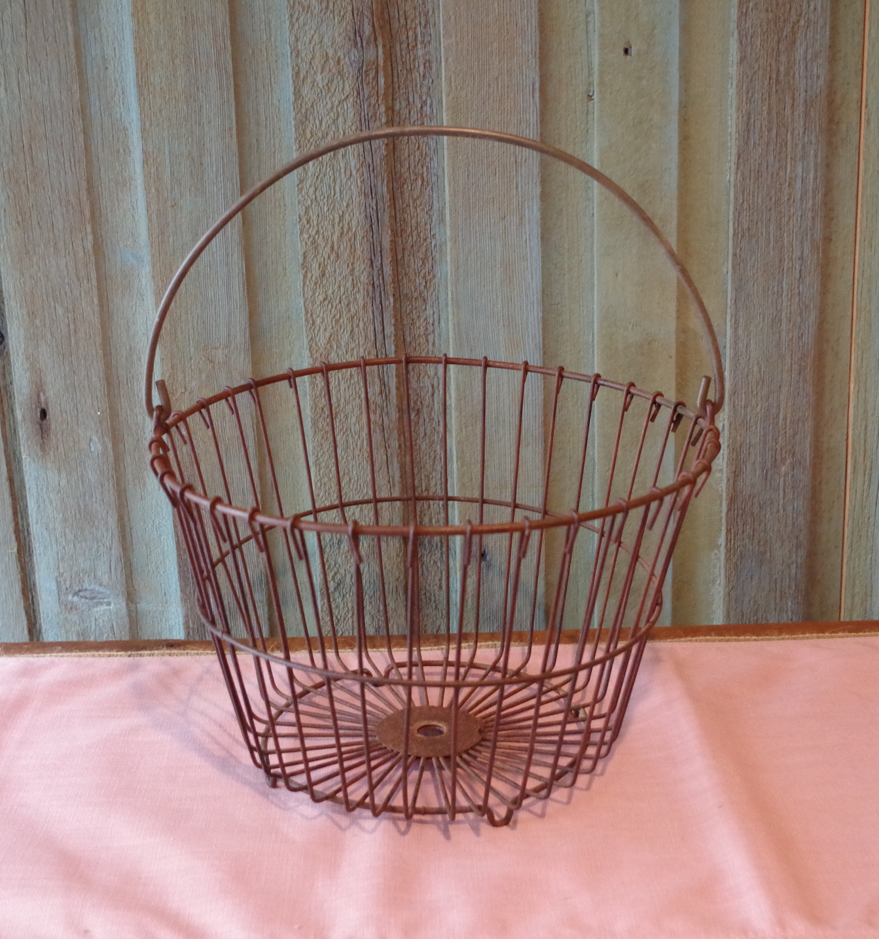 Apple Basket Vintage Metal Gathering Basket Egg Basket Etsy