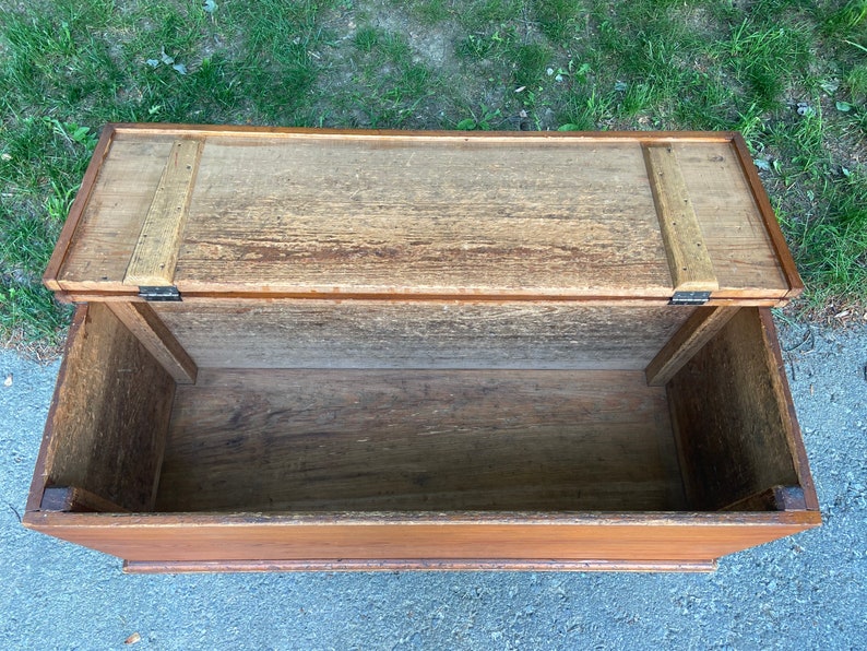 Vintage Pine Blanket Chest Wooden Blanket Chest Local Etsy