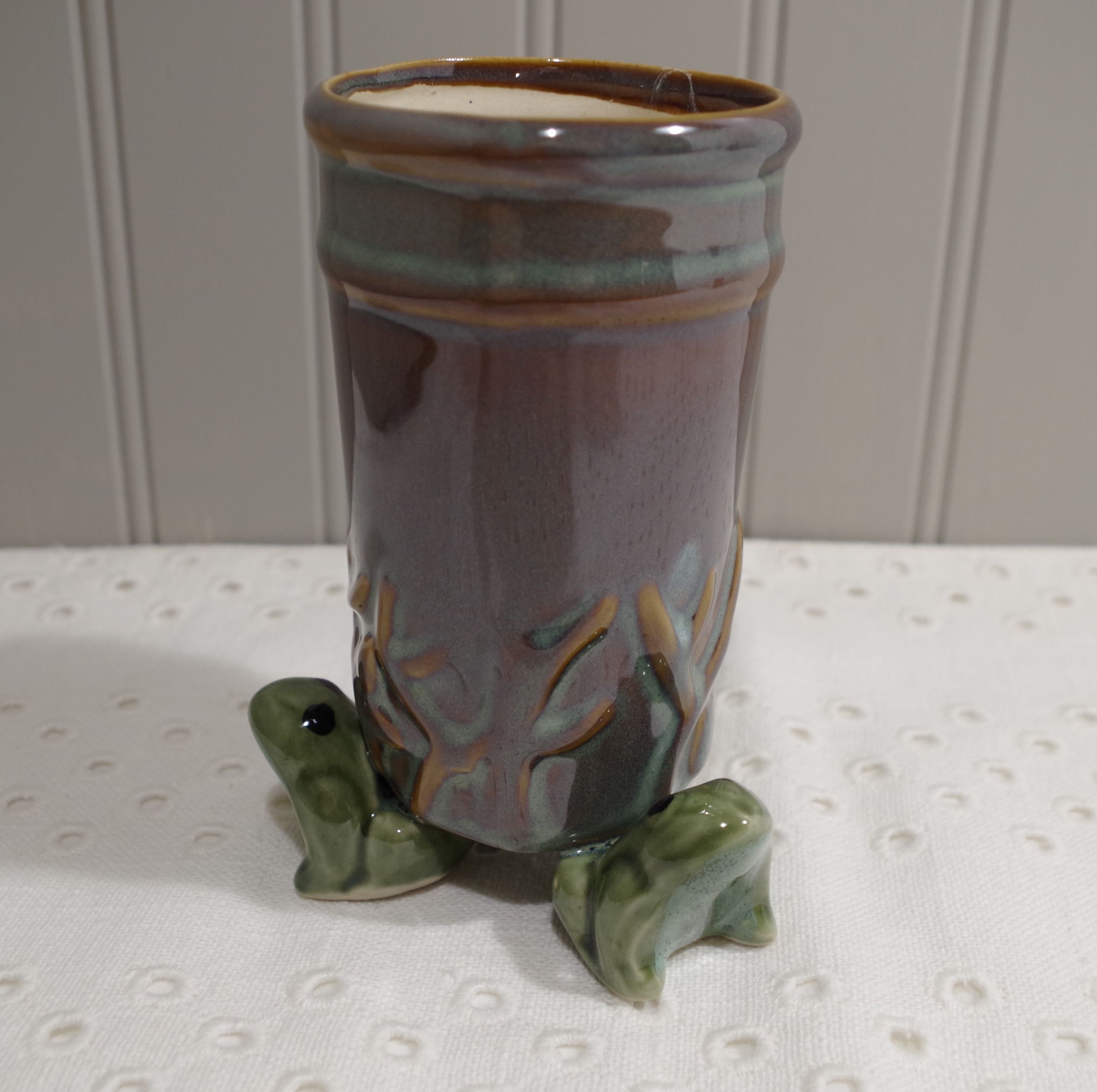 Vintage Majolica Frog Vase Majolica Frog Vase Frog Trio Etsy