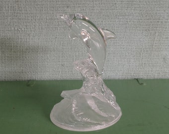 Vintage Crystal Dolphin ~ Cristal D'Arques Dolphin ~ Made In France ~ Dolphin ~ Crystal Dolphin Figurine ~ Beach House Decor ~ Nautical