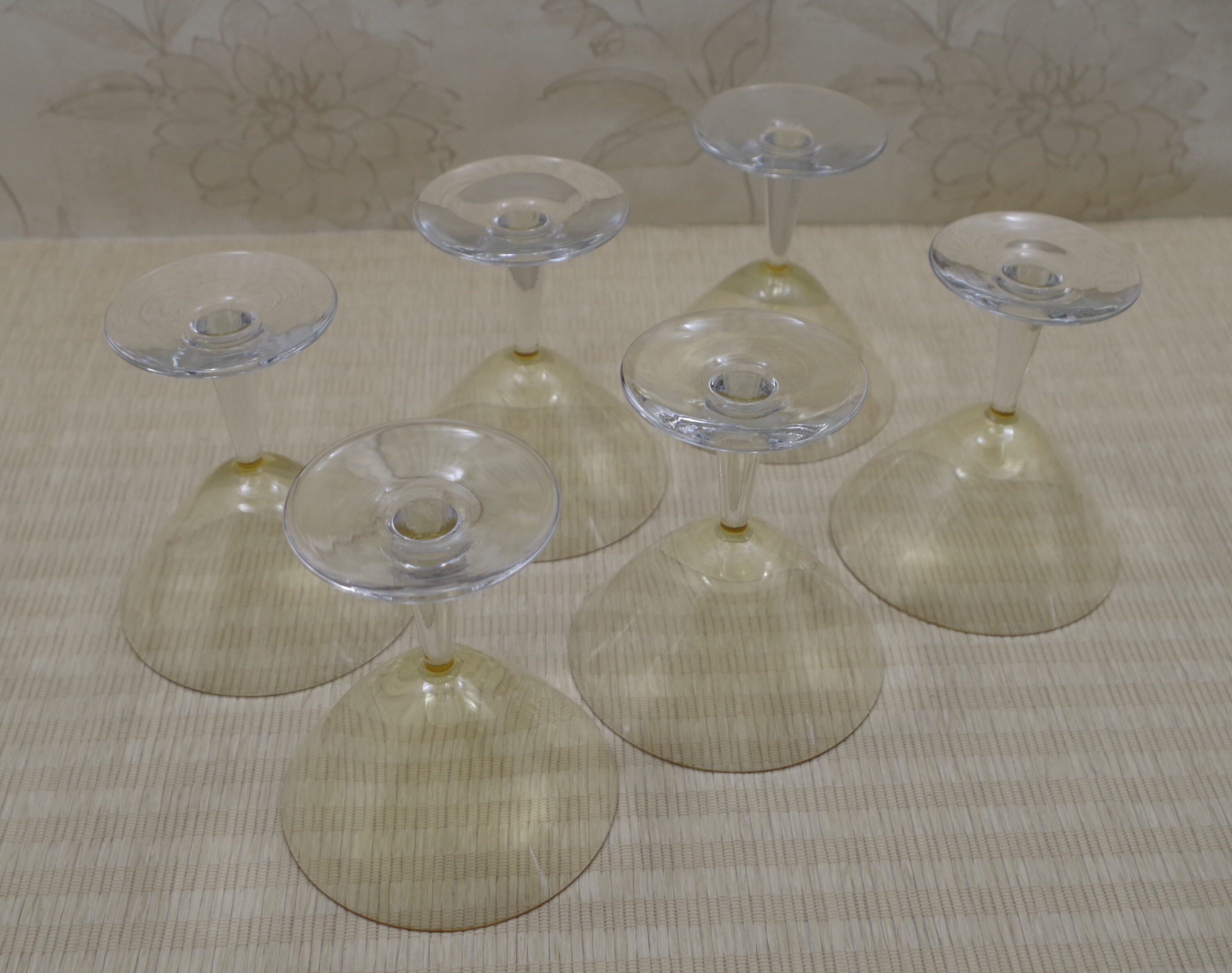 Vintage Stemware Yellow Glass Stemware Vintage Barware Etsy