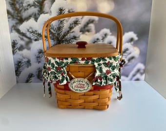 Vintage 1995 Longaberger Cranberry Basket, Red/longaberger