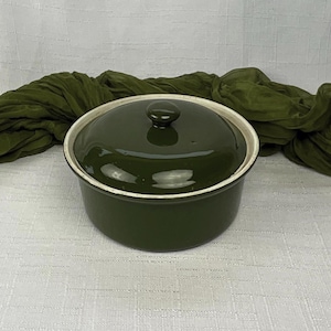 Vintage Hall Covered Casserole Dish ~ 8&quot; Green Hall Pottery Number 68 Casserole ~ Forest Green Hall Casserole ~ cozycottagebythepond