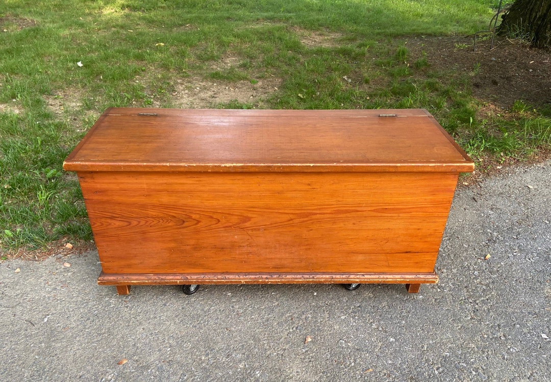 Vintage Pine Blanket Chest Wooden Blanket Chest Local Etsy